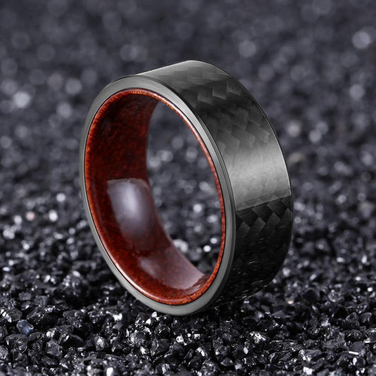 Carbon Fiber and Rosewood Ring