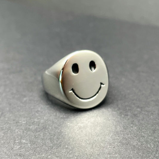 Smiley Face Badge Ring