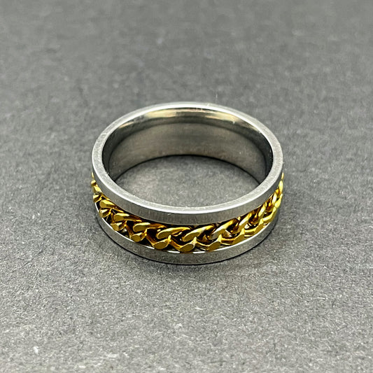 Gold Chain Spinner Ring
