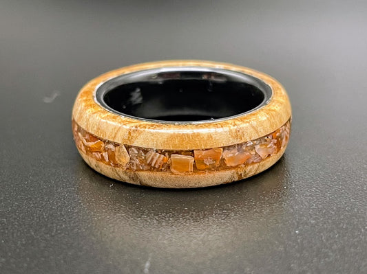 Wood and Agate Ring