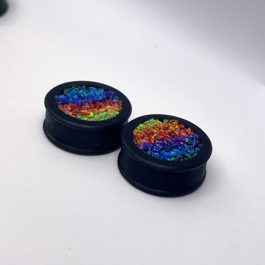 24mm (15/16") - Premade Opal Rainbow Plugs