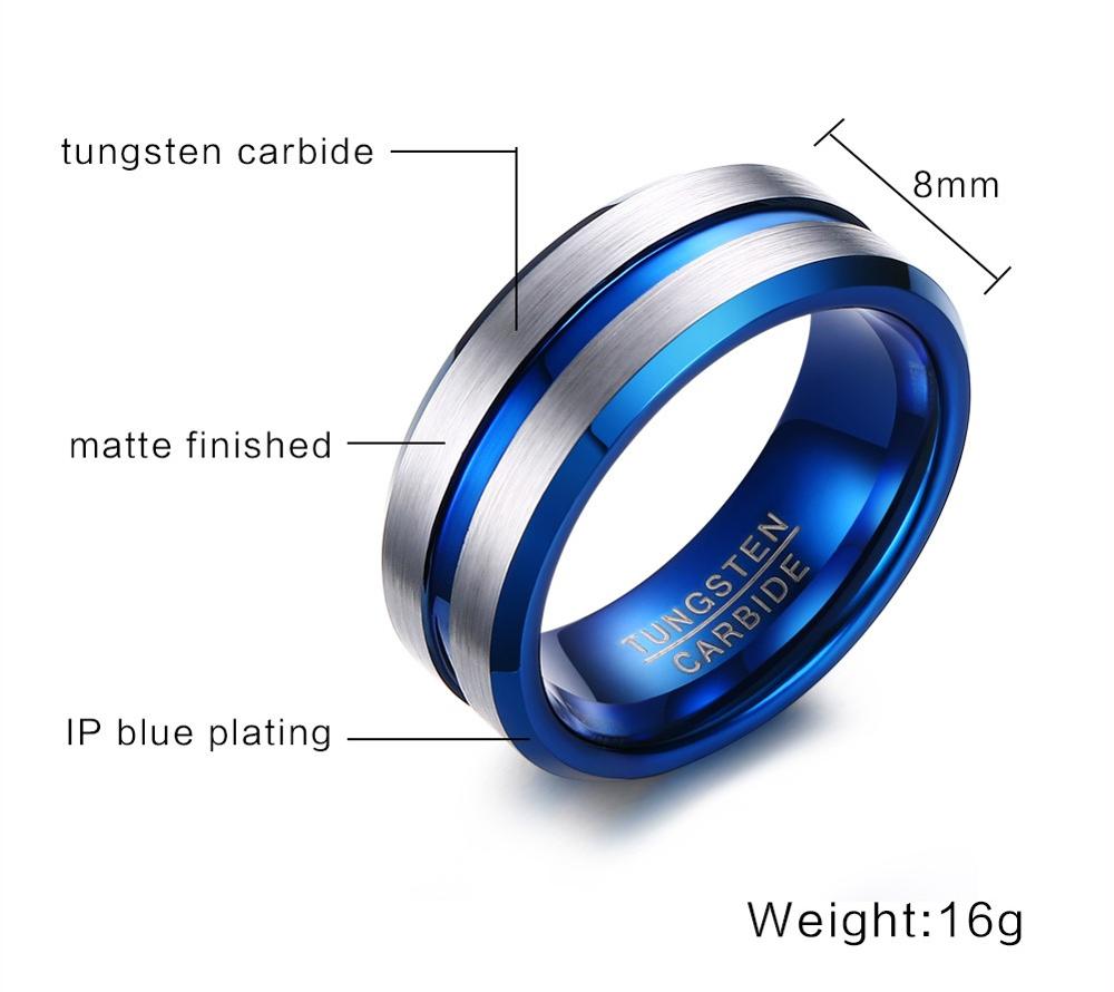 Tungsten Carbide Sapphire Band - Coldwater Ring Co.