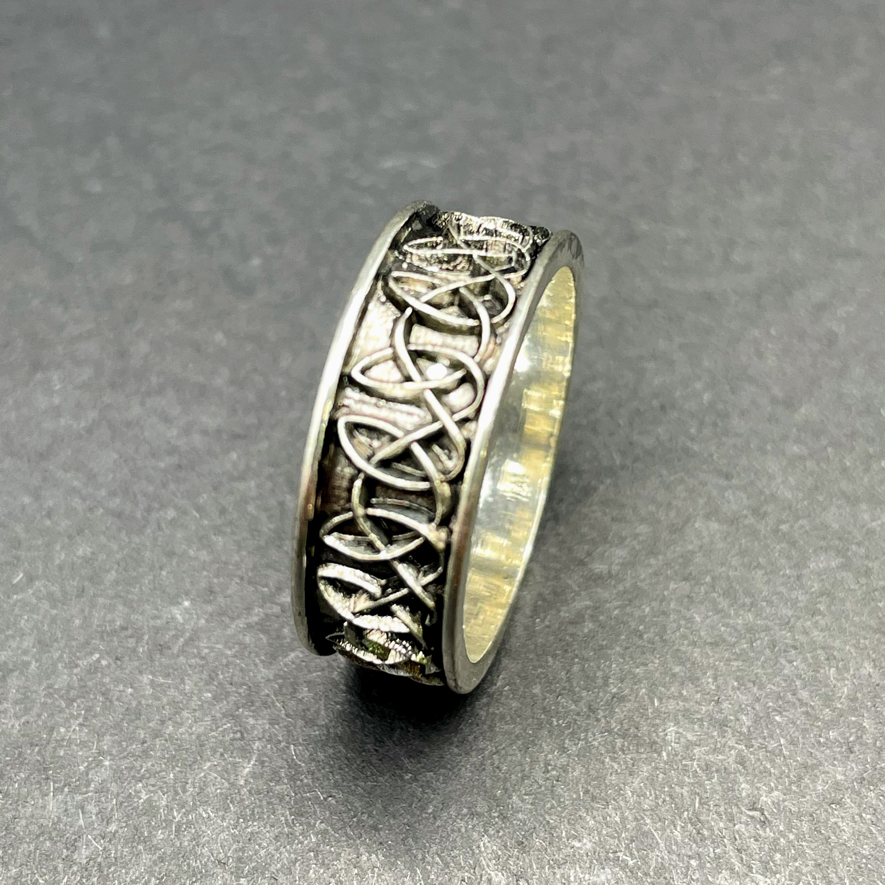Viking Celtic Knot Raven Ring- Viking Jewelry - Urcsilver